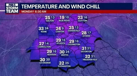 Bắc Georgia lật mặt thời tiết: từ 80°F xuống 20°F chỉ trong 48 giờ