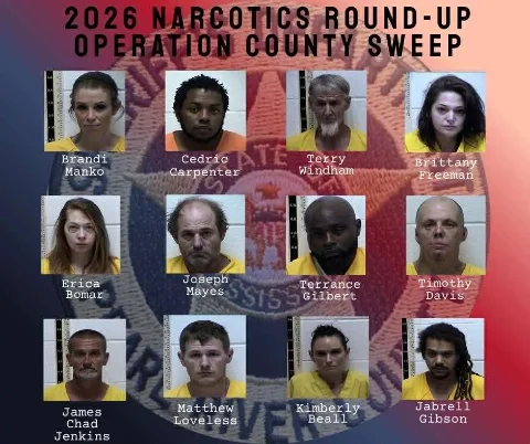 Operación "County Sweep" arresta a 26 personas por drogas en Mississippi; decenas de sospechosos siguen prófugos
