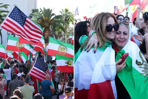 Hundreds of Iranian-Americans in LA Celebrate: "We Are Here for Freedom"