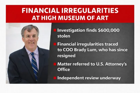 Descubren desfalco de aproximadamente 600.000 USD en el High Museum of Art; el caso pasa a la fiscalía federal