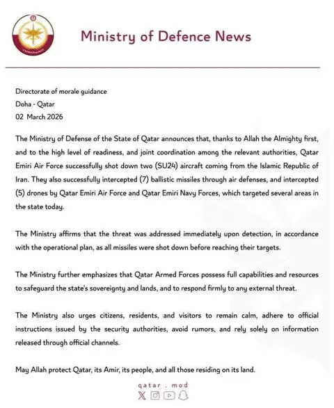 Qatar Downs 2 Iranian Planes as Islamic Bloc Turns Away