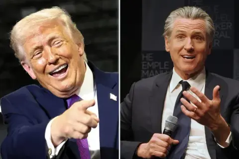 Trump ataca frontalmente a Gavin Newsom, lo llama "IQ bajo" y se burla de su dislexia