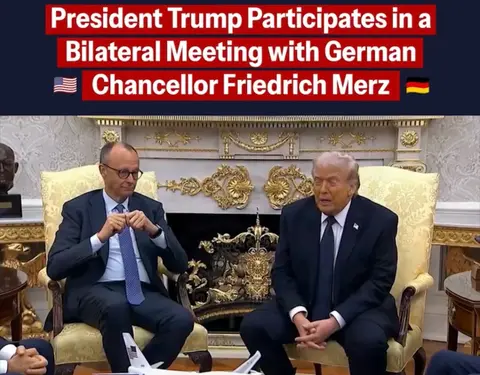 President Trump and German Chancellor Friedrich Merz Meet in Oval Office to Discuss Iran and Trade