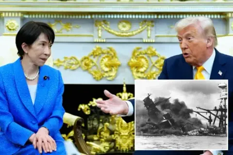 Trump menciona Pearl Harbor ante el Primer Ministro japonés al explicar el secreto de la operación en Irán