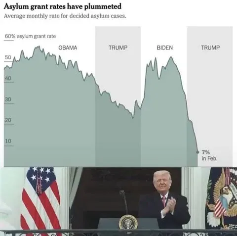 Asylum Approval Rate Plummets to Around 7%, Lowest in Years